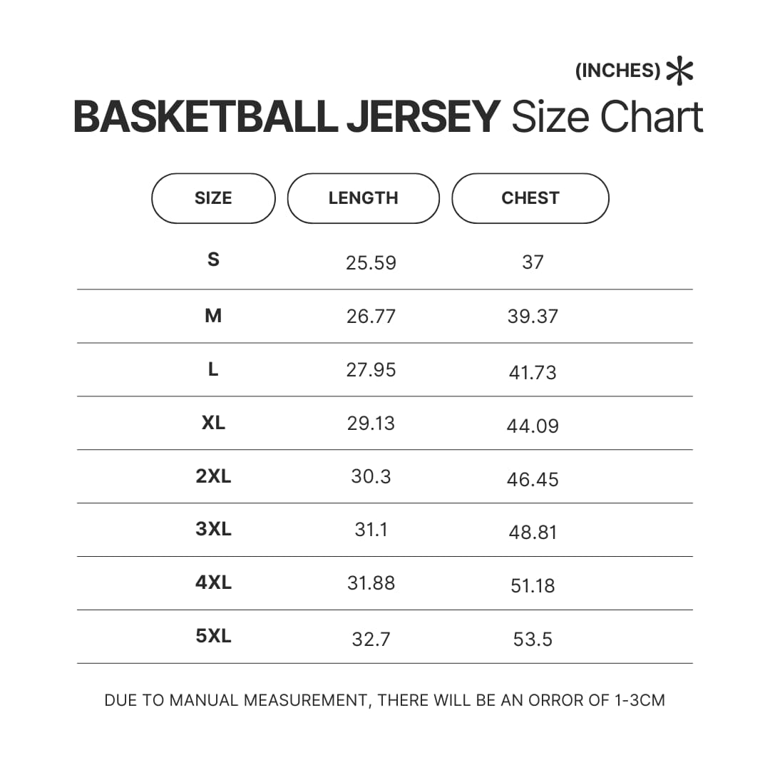 Basketball Jersey Size Chart 1 - BTS UK Shop