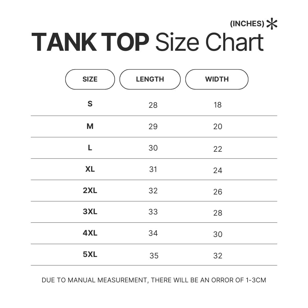Tank Top Size Chart - BTS UK Shop