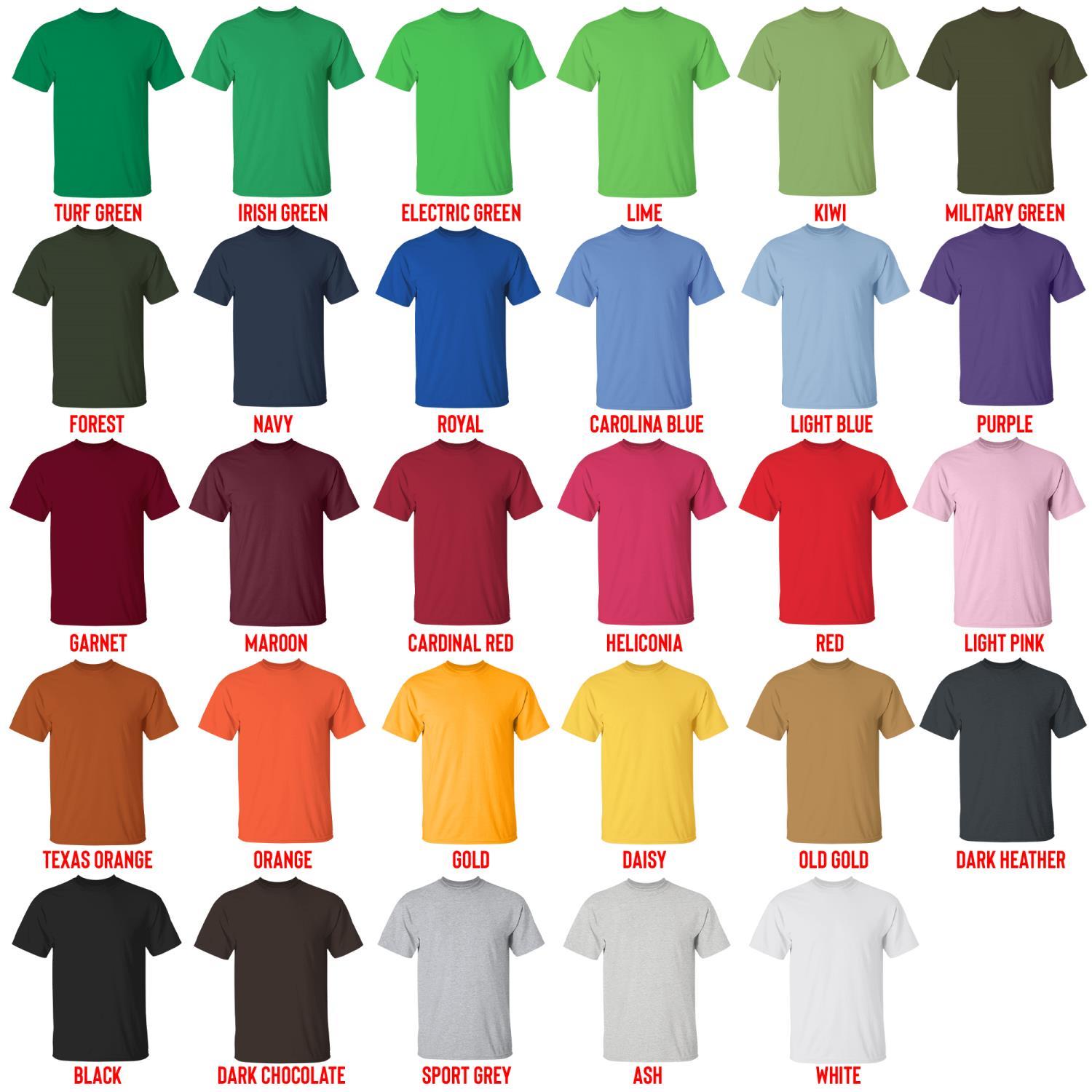 t shirt color chart - BTS UK Shop