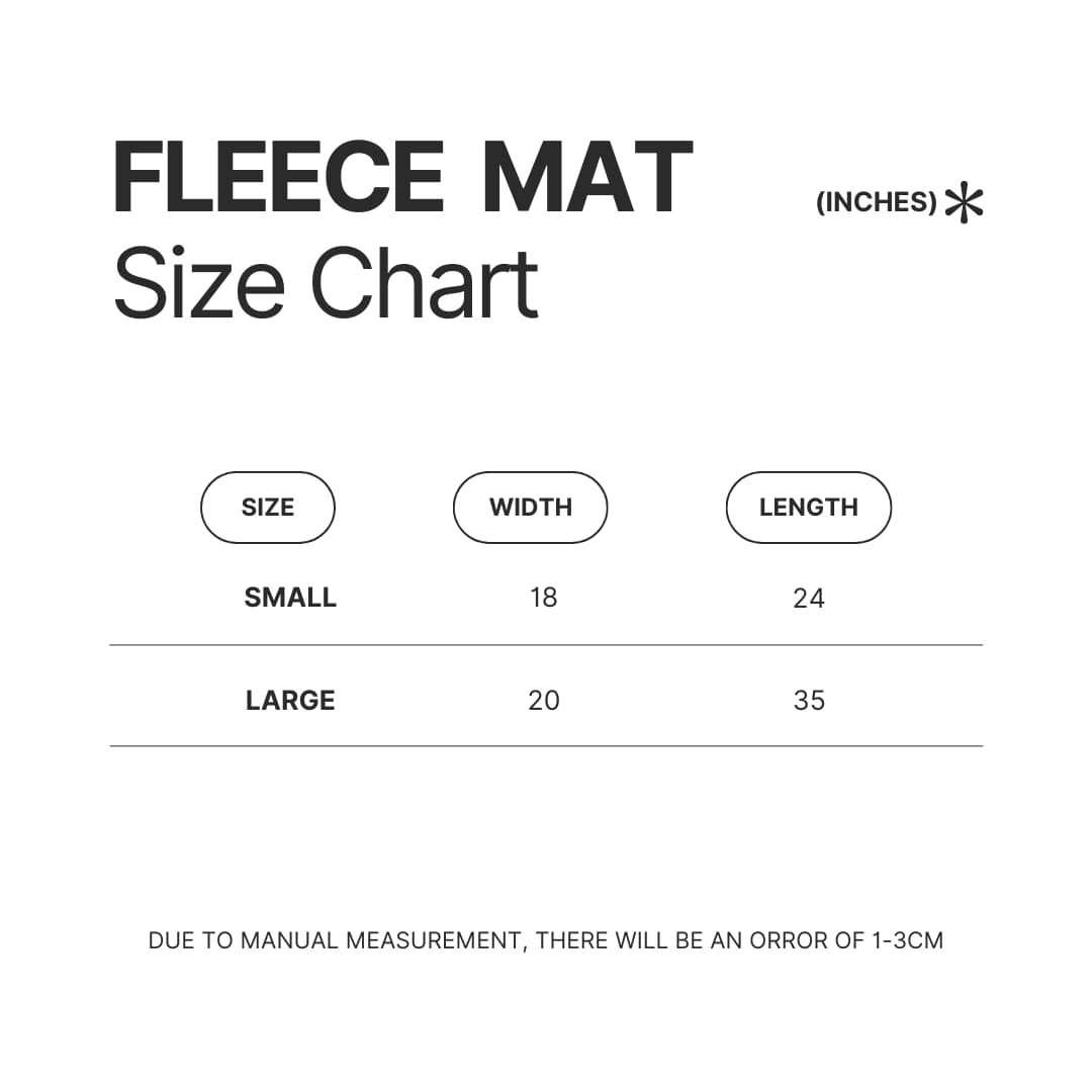 Fleece Mat Size Chart - BTS UK Shop