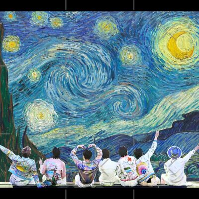 Alternative view of The Starry Night With Bts Tote Bag