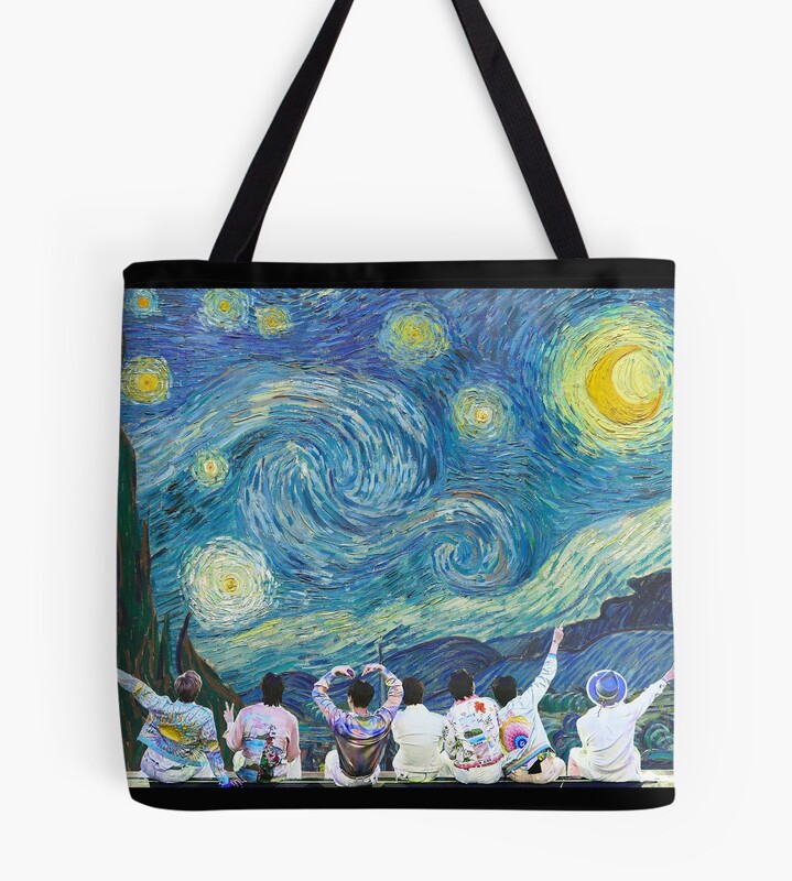The Starry Night With Bts Tote Bag