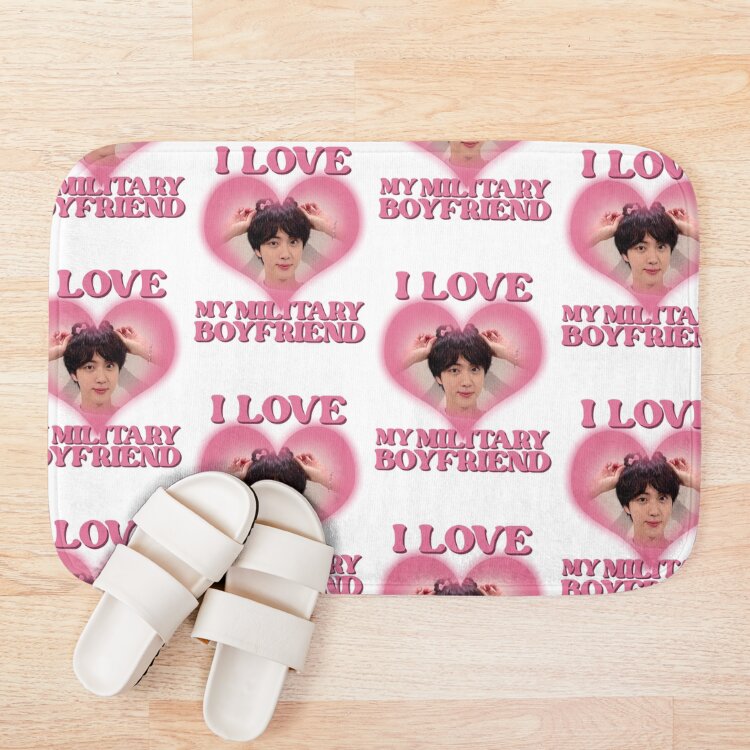 I Love My Military Boyfriend Jin Bath Mat - Image 3