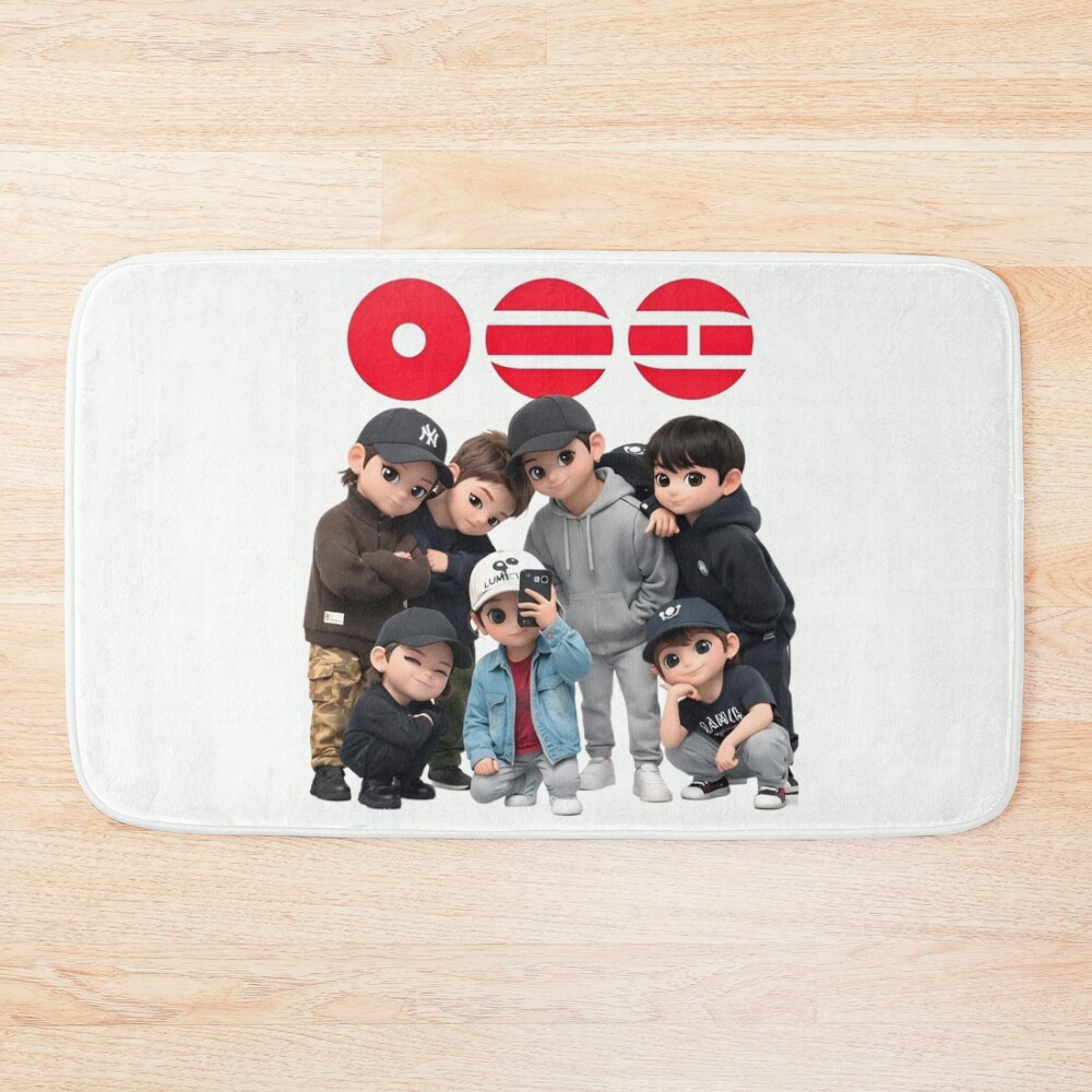 K Pop Group Style Inspired Soft Aesthetic Design Bath Mat