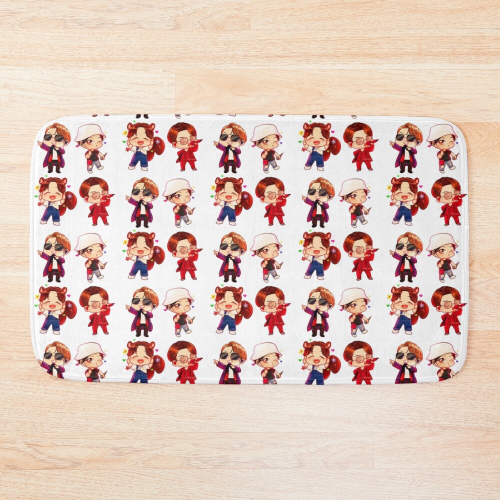 Hobi Chibi Set Bts Bath Mat