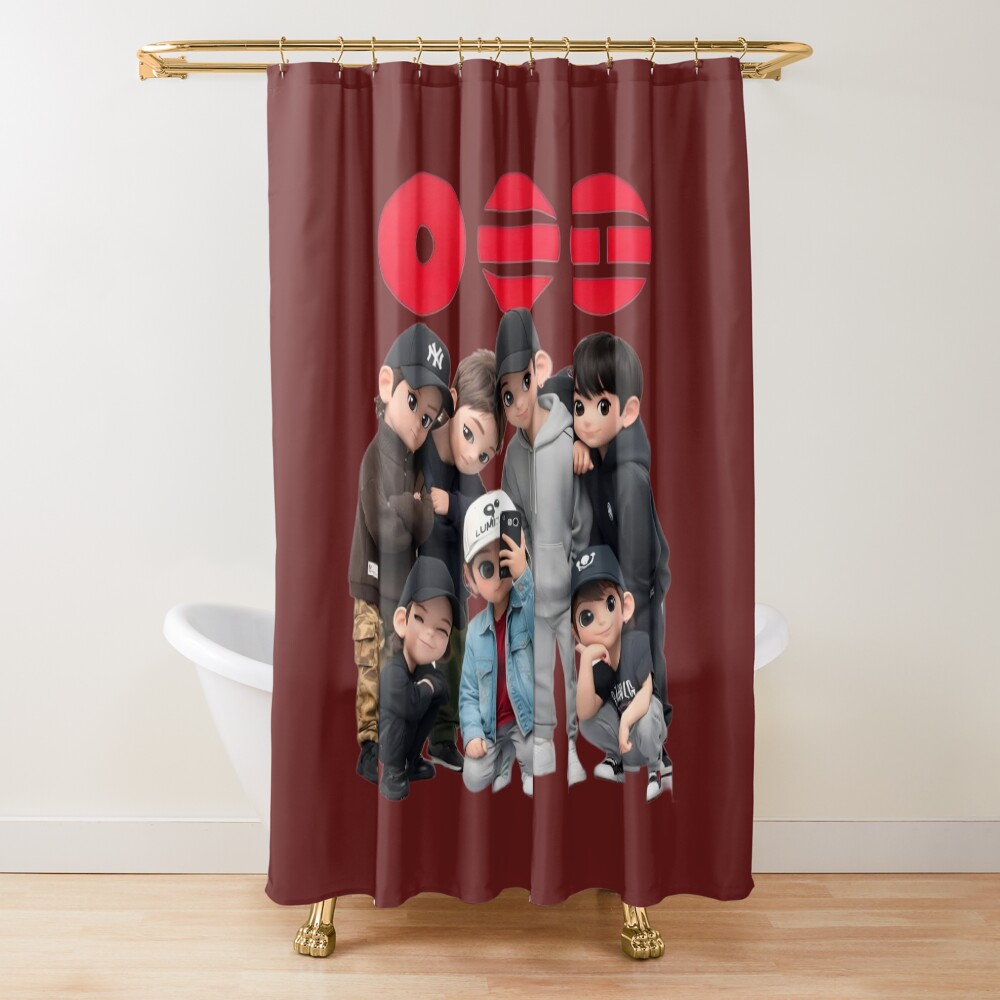 K Pop Group Style Inspired Soft Aesthetic Design Shower Curtain