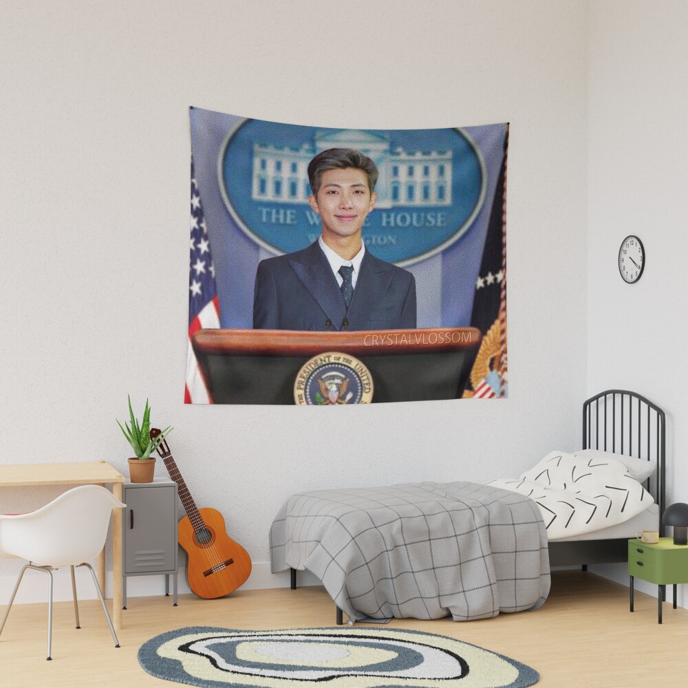 Namjoon For President 2022 White House Derp Meme Proof Yet To Come Concept Tapestry