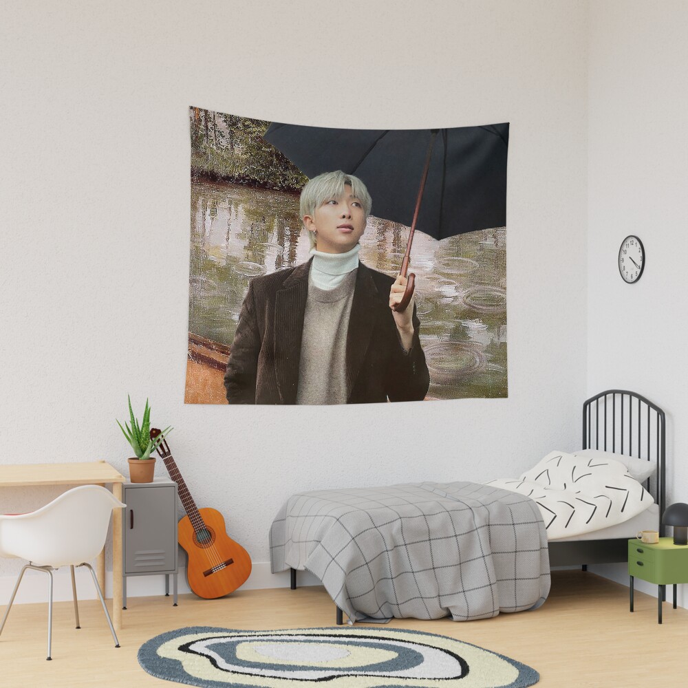 Namjoon In The Rain Tapestry
