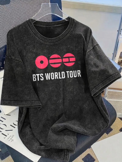 Alternative view of BTS World Tour Custom Name Washed T-shirt