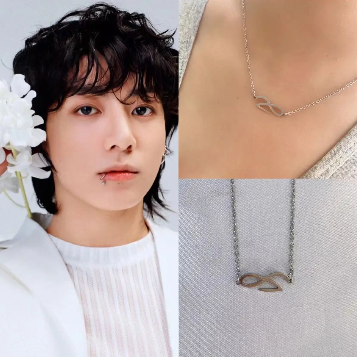 Wave JUNGKOOK Stainless Steel Bracelet Necklace Jewelry