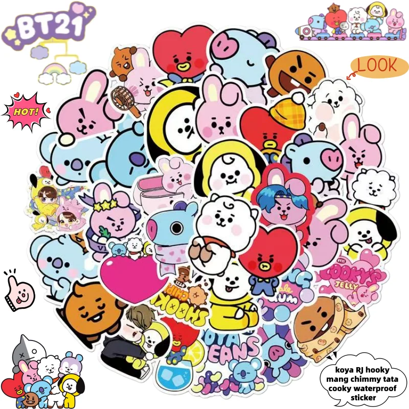 BT21 Cute Creative Waterproof Cartoon Sticker